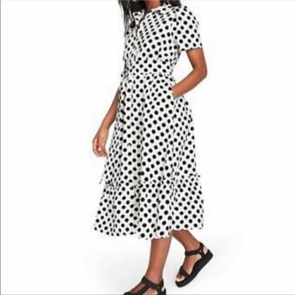 Lisa Marie Hernandez X Target Polka Dot Midi Shirt Dress Size S - Picture 6 of 10